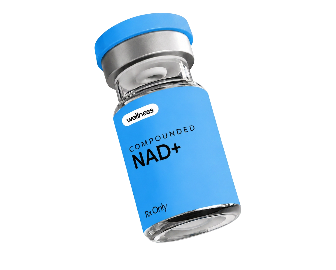 Compounded NAD+ injection vial from Luma — plans from $139 per month